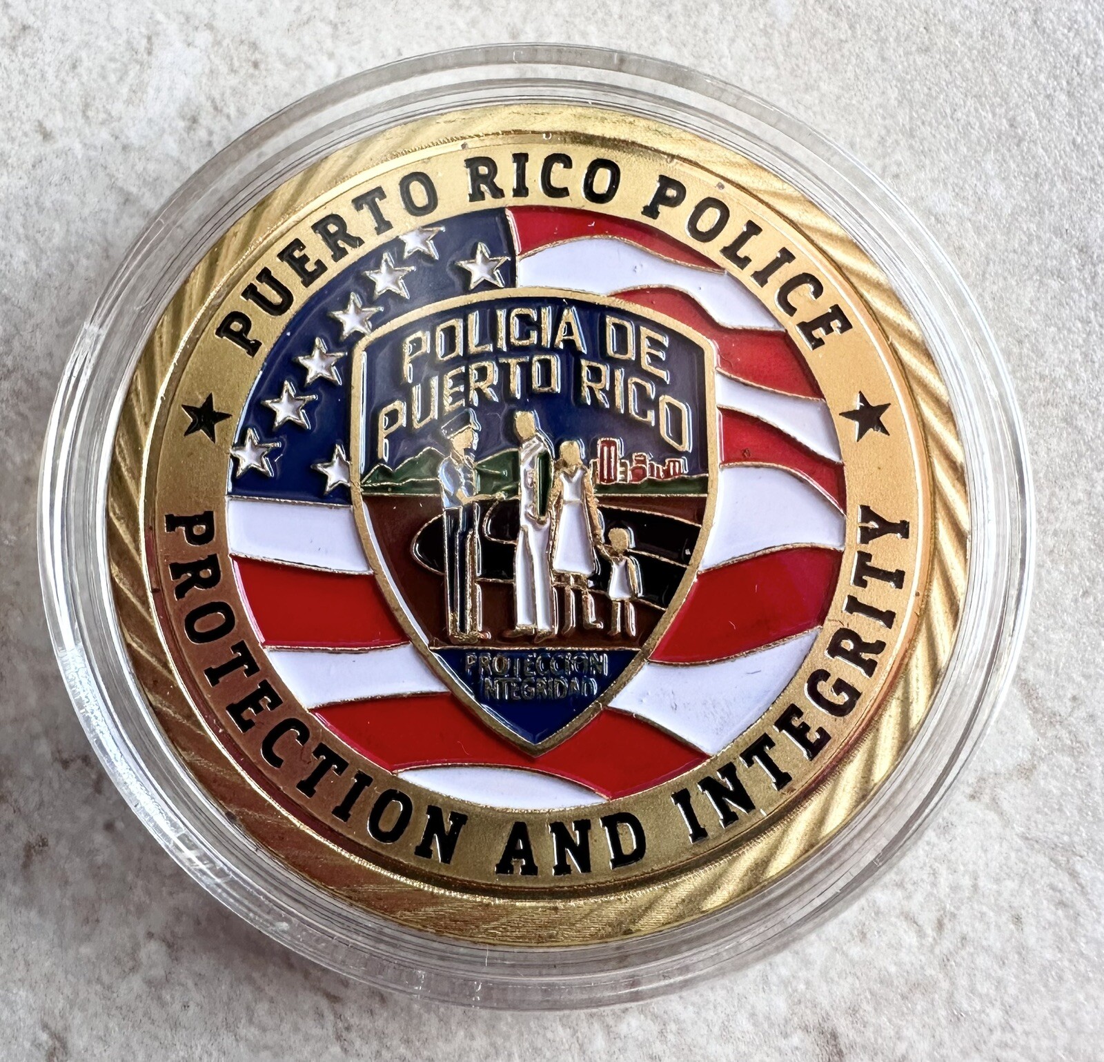 LOT OF 6 X Puerto Rico Police challenge coin Protection and Integrity
