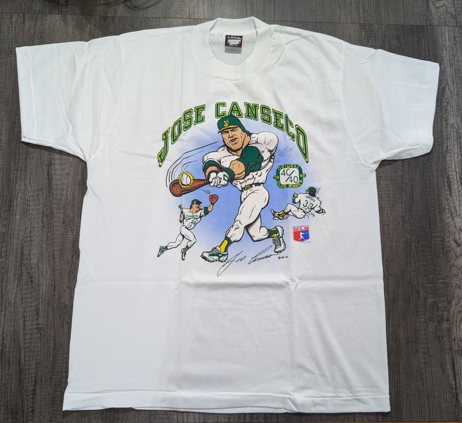 Jose Canseco 40 - 40 Club X-Large White Screen Stars Tee