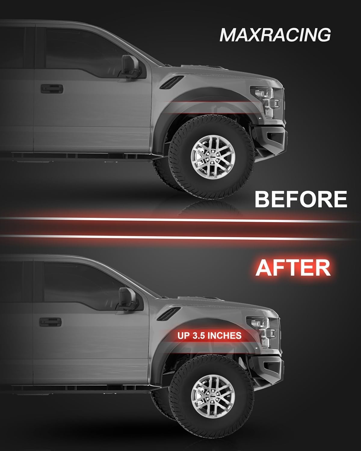 Maxracing 3.5" Front Leveling Kit Upper+Lower Strut Lift Spacers Compatible w...