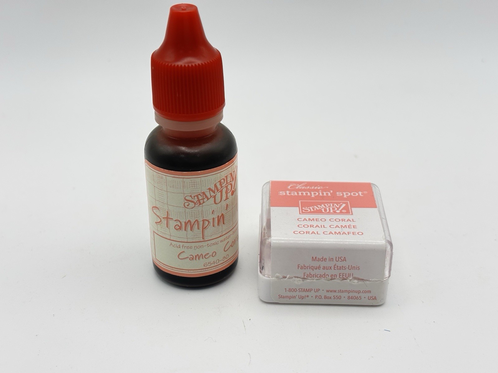 STAMPIN' UP! - CAMEO CORAL Classic Stampin' Ink Refill FULL + Spot Ink Pad
