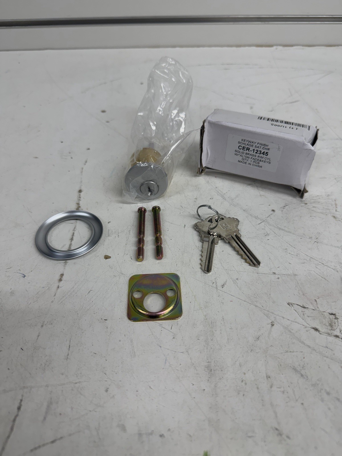 ALARM LOCK Lockset Cylinder: Rim, Chrome CER-12345