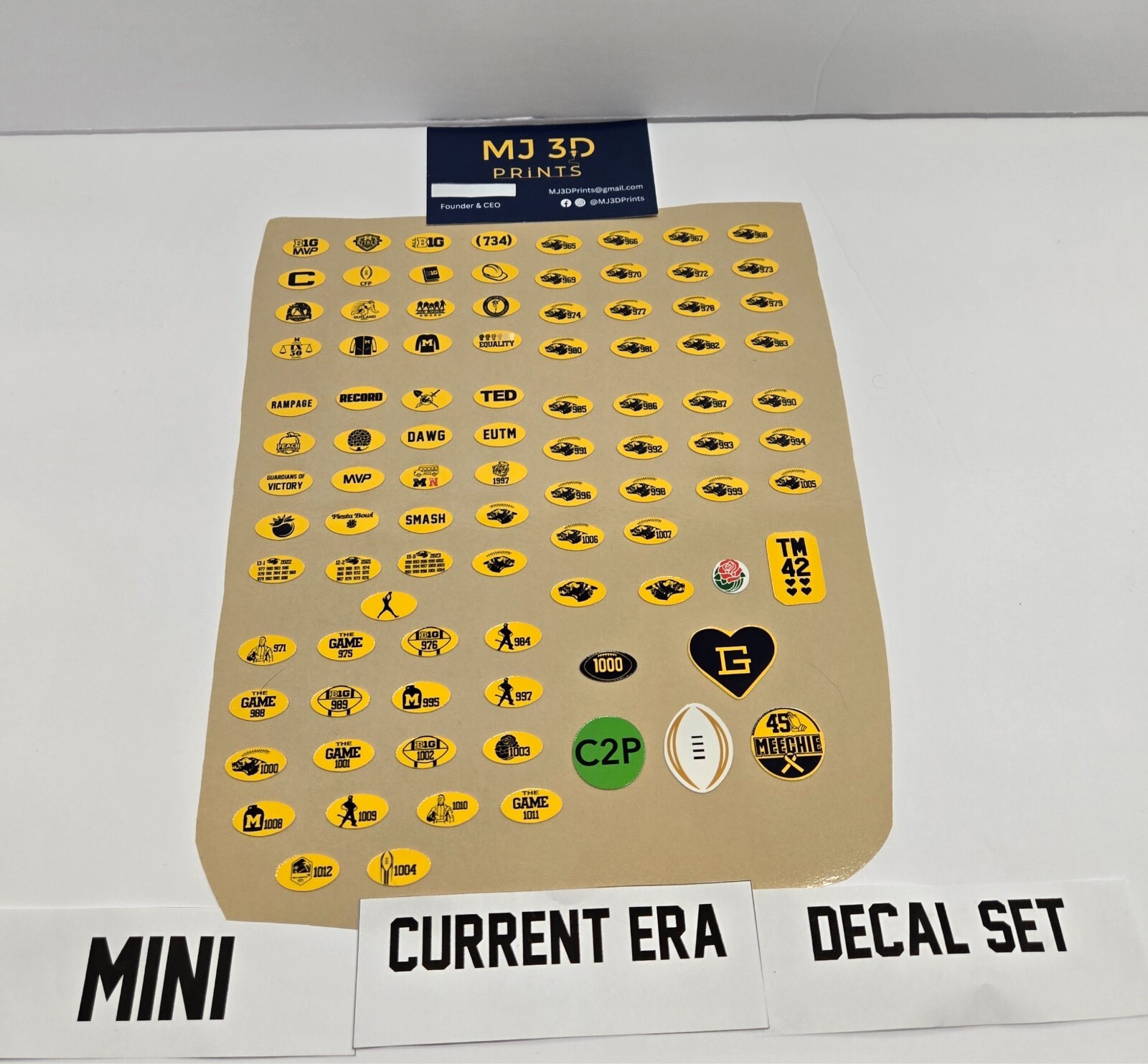 Michigan Helmet Stickers/Award Decals (Mini Size)
