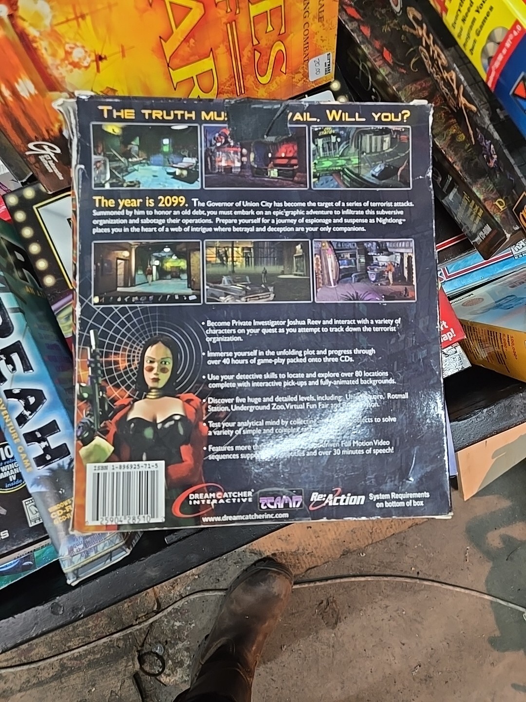 Nightlong Union City Conspiracy PC CD-ROM Computer Video Game Windows 98/95