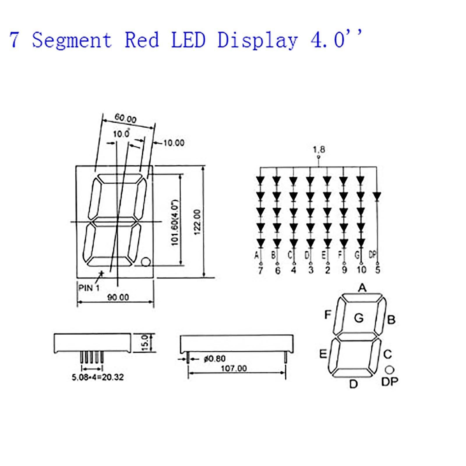 4 inch 7 Segment Red LED Display Common Anode