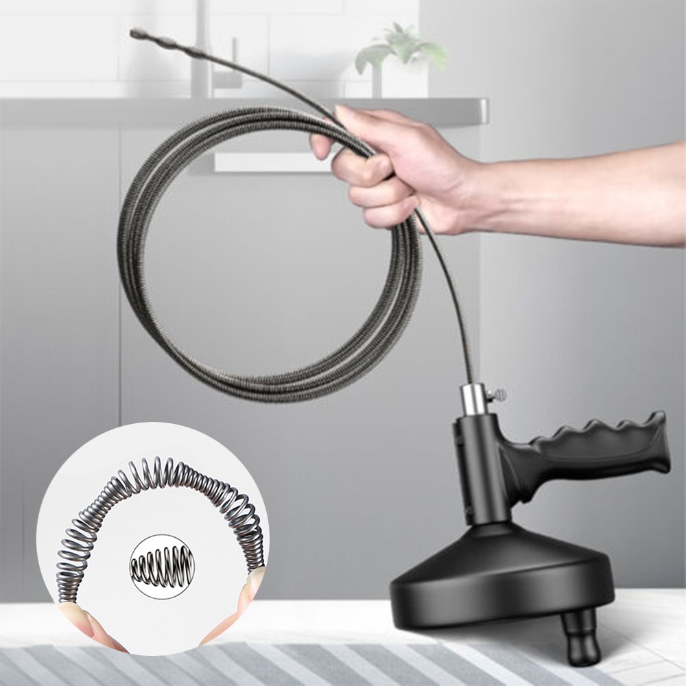 33 Ft Drain Flexible Auger Plumbing Pipe Snake Clog Remover for Kitchen Bathroom