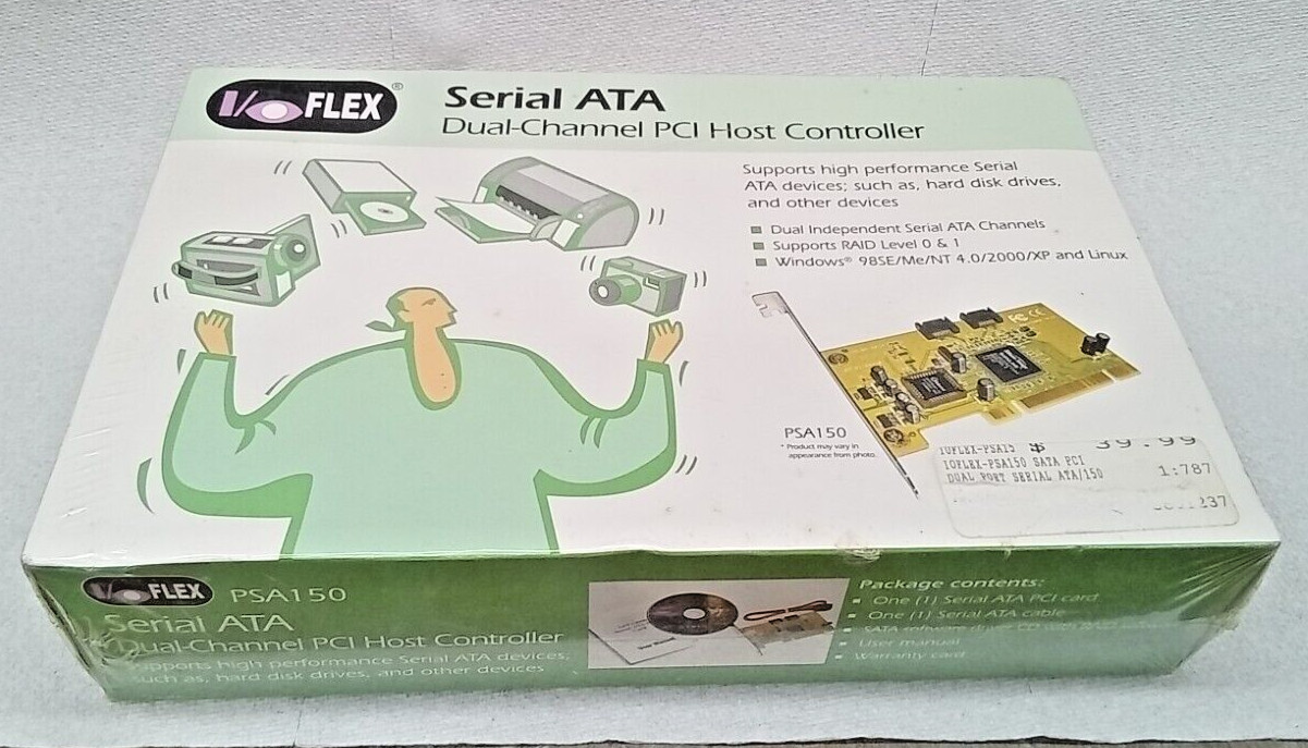 NEW  I/O Flex SERIAL ATA DUAL-CHANNEL PCI HOST CONTROLLER