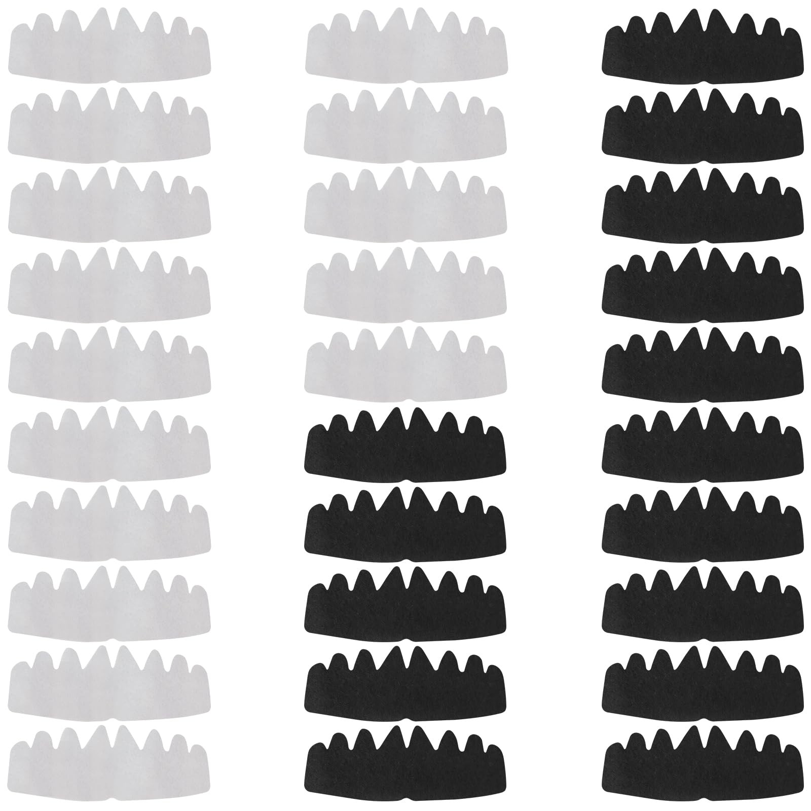 30Pcs Hat Sweat Liner Inserts Shapers for Baseball One Size, Black, White