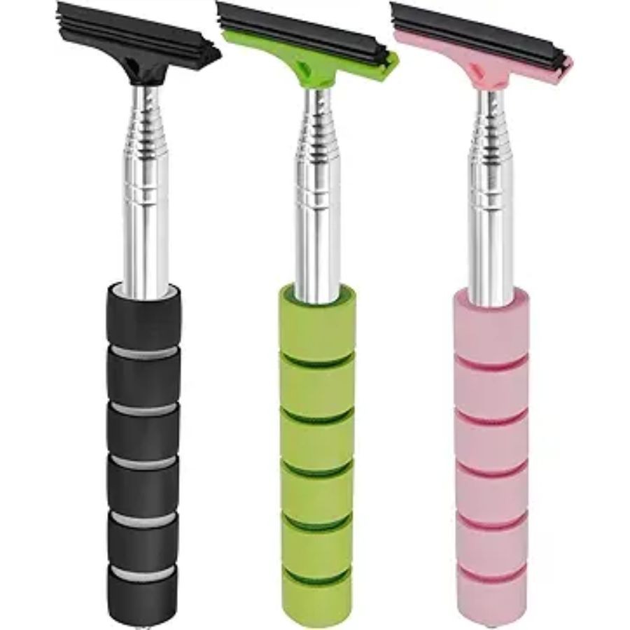 Retractable Car Side Mirror Squeegee - 3 Pack Portable Telescopic Rearview Wiper