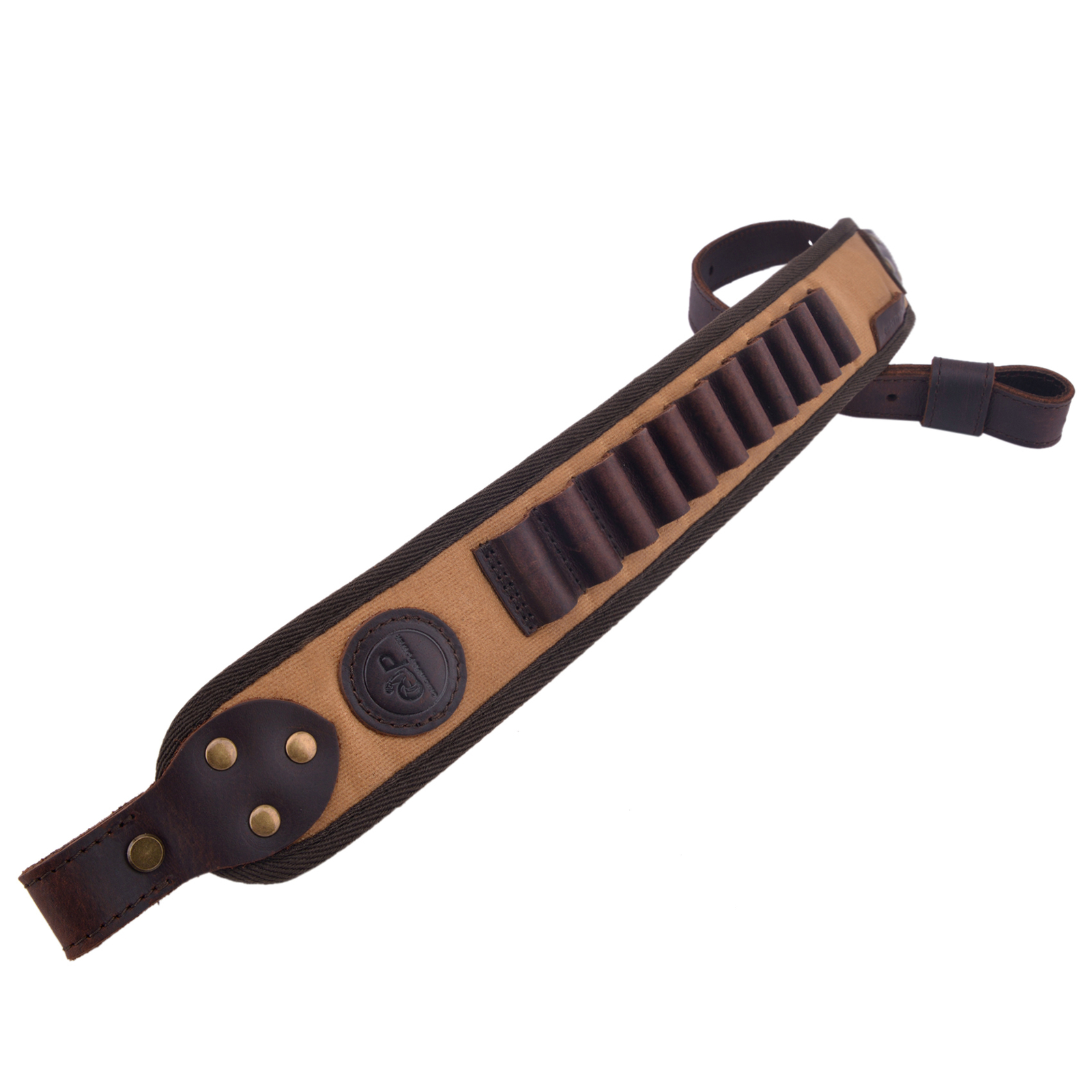 Leather Canvas Rifle Sling Shotgun Shell Slots Straps For .30/30 .308 12GA .22LR