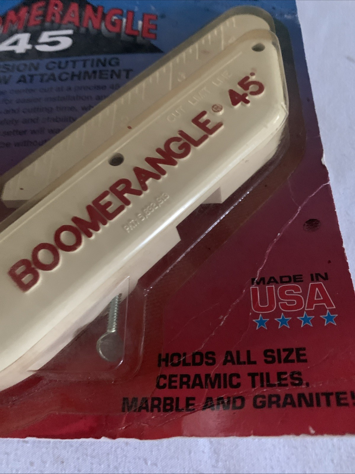 Boomerrangle 45 Precision Cutting Tile Saw Attachment New 45 Miter Holds All