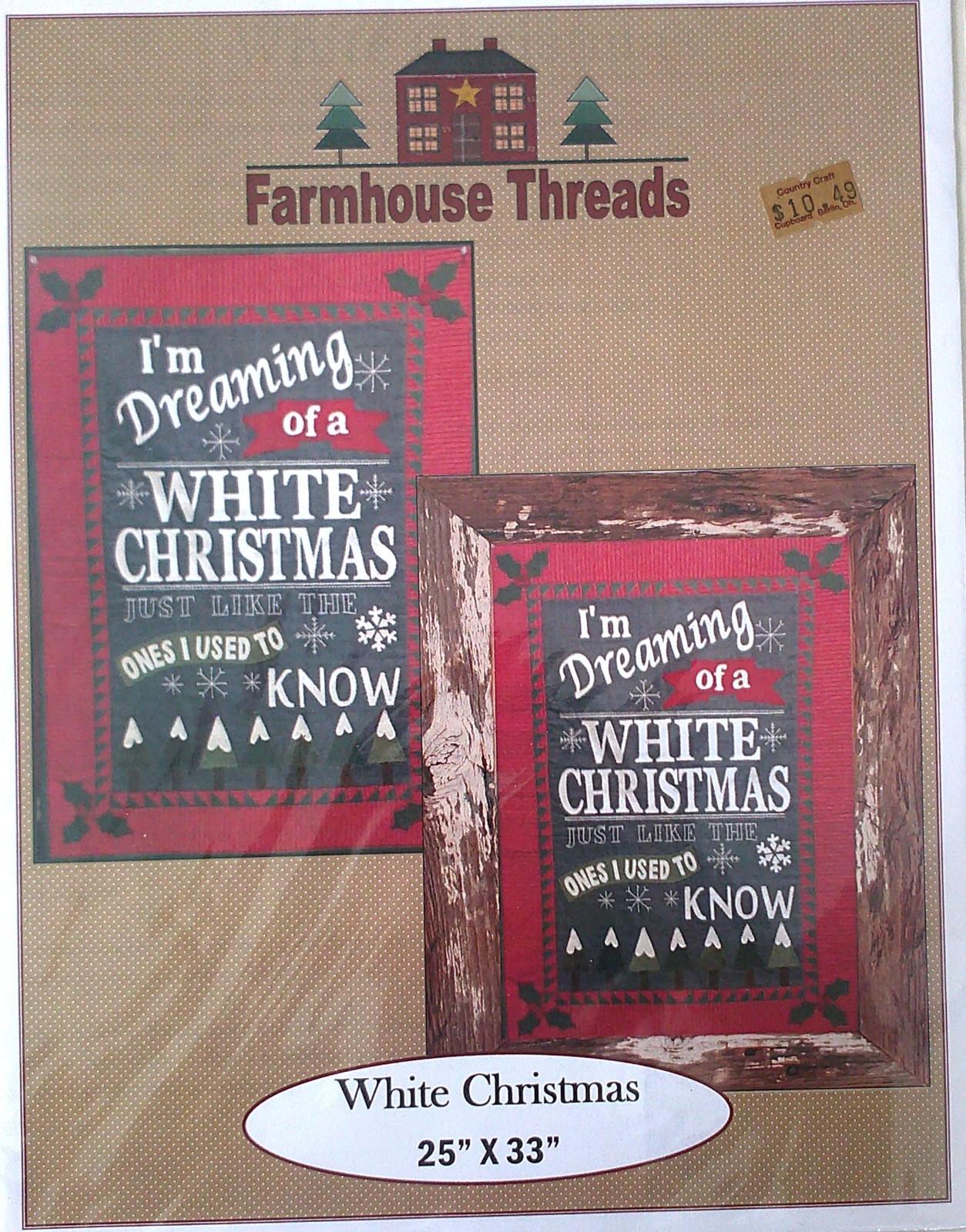 Farmhouse Threads I'm Dreaming of a White Christmas 25" x 33" Quilt Pattern