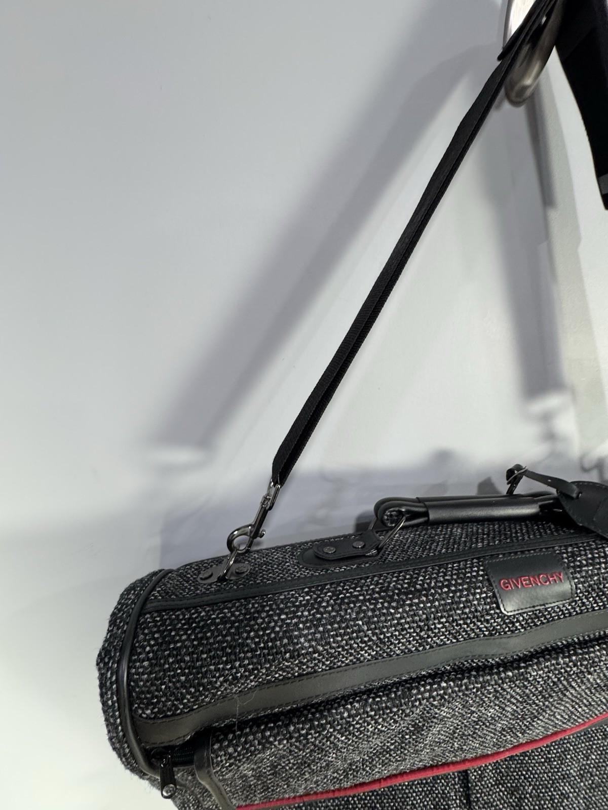 Givenchy Lugguage Weekend Garment Wardrobe Bag Charcoal Grey Tweed - EUC!
