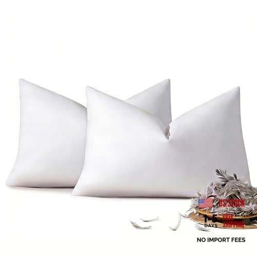12x20 Feather Down Pillow Inserts Set of 2, Decorative 12x20 Inch(Set of 2)
