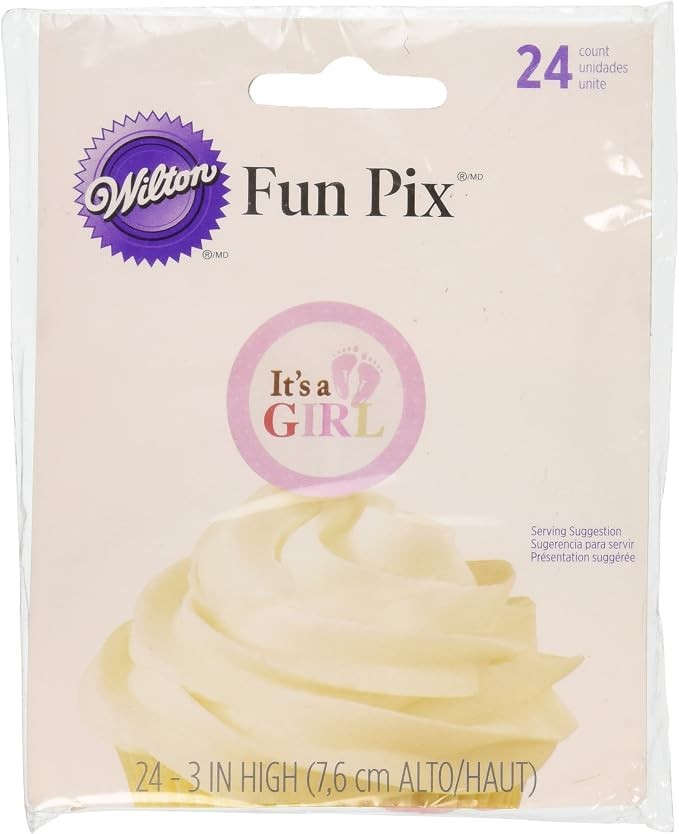 Wilton It's a Girl 24 count cupcake picks "Fun pix"