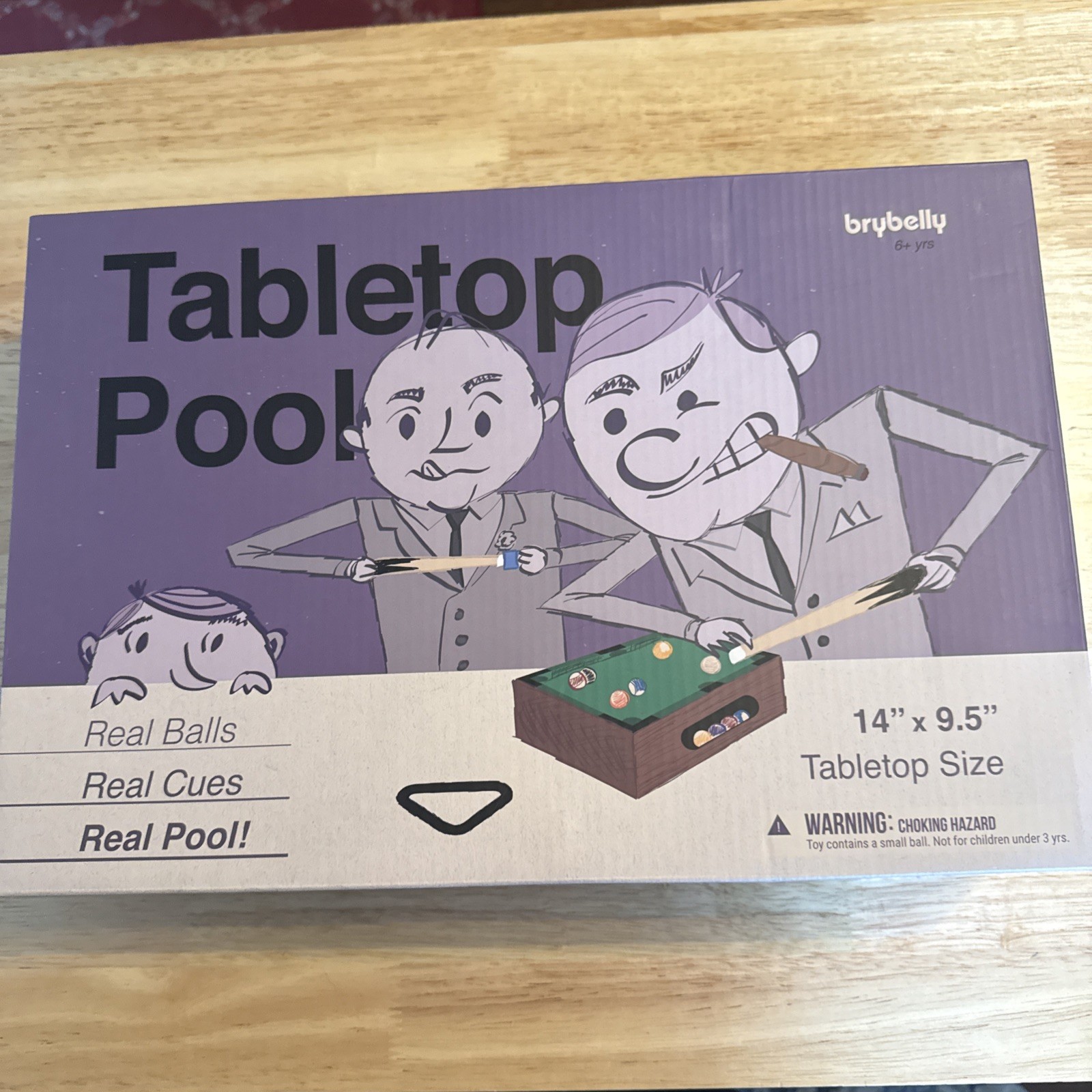 Mini Tabletop Pool Billiard Set with 16 Resin Balls 2 Cues Triangle Rack