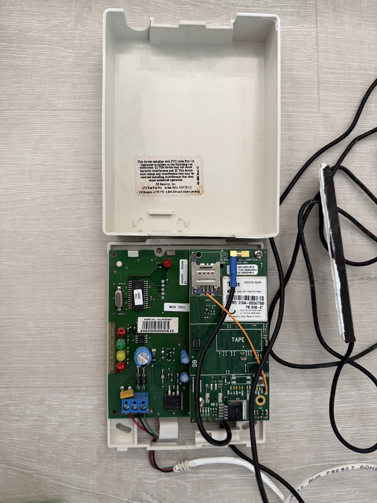 NetworX NX-8V2 Security Alarm System Control Panel Board, Housing, Cellular