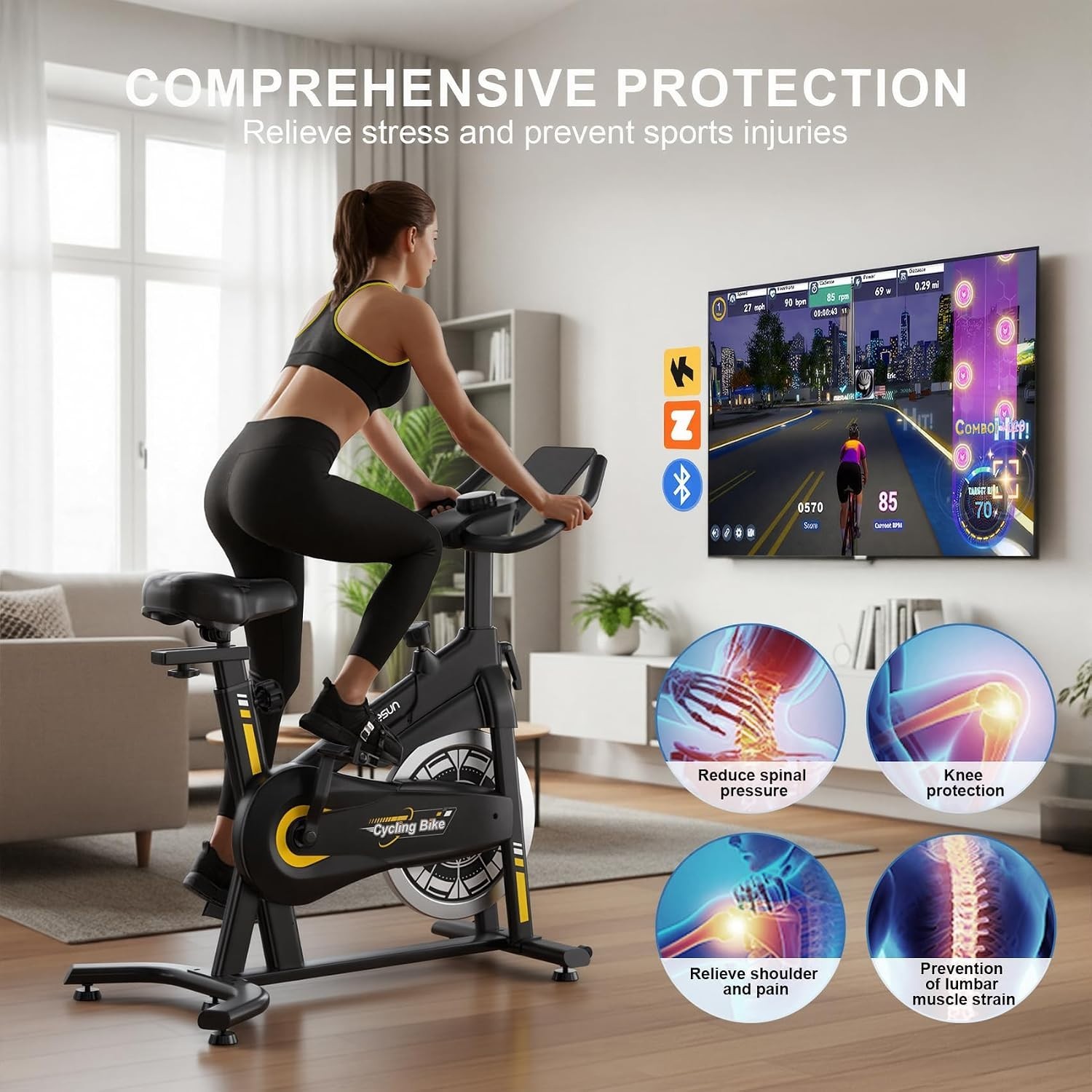 Luxury Exercise Bike for Home with Adjustable Resistance & Bluetooth Integration