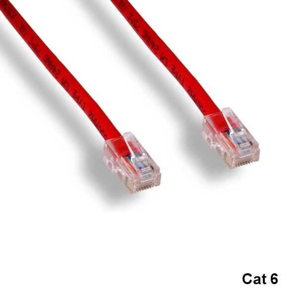 Kentek Red 14ft Cat6 UTP Non-Booted Ethernet Patch Cable 24AWG 550MHz Network