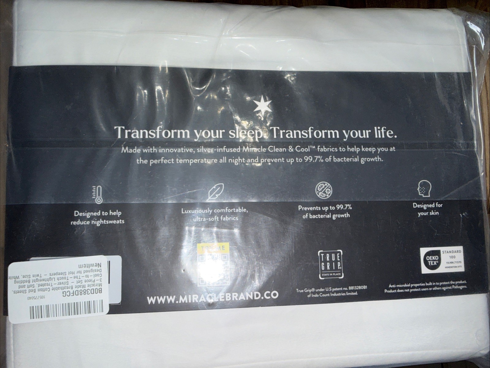 Miracle Made Self Cooling And Self Cleaning Sheet Set Twin White