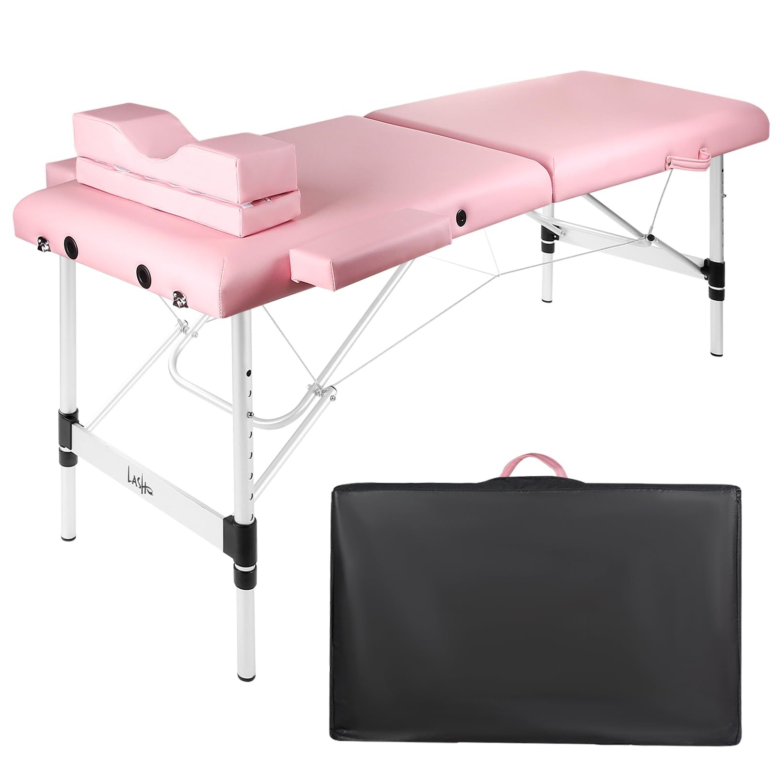Masajeo Portable Lash Bed Massage Table Pink Eyelash Pillow