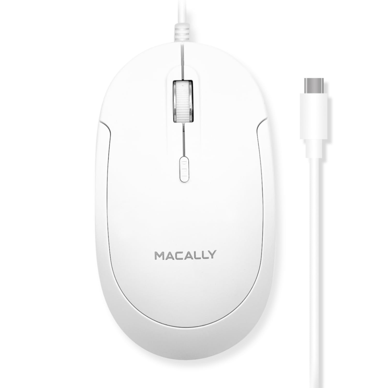 Macally Wired USB C Mouse for Mac and PC - Slim, Quiet, and Reliable - Type C...