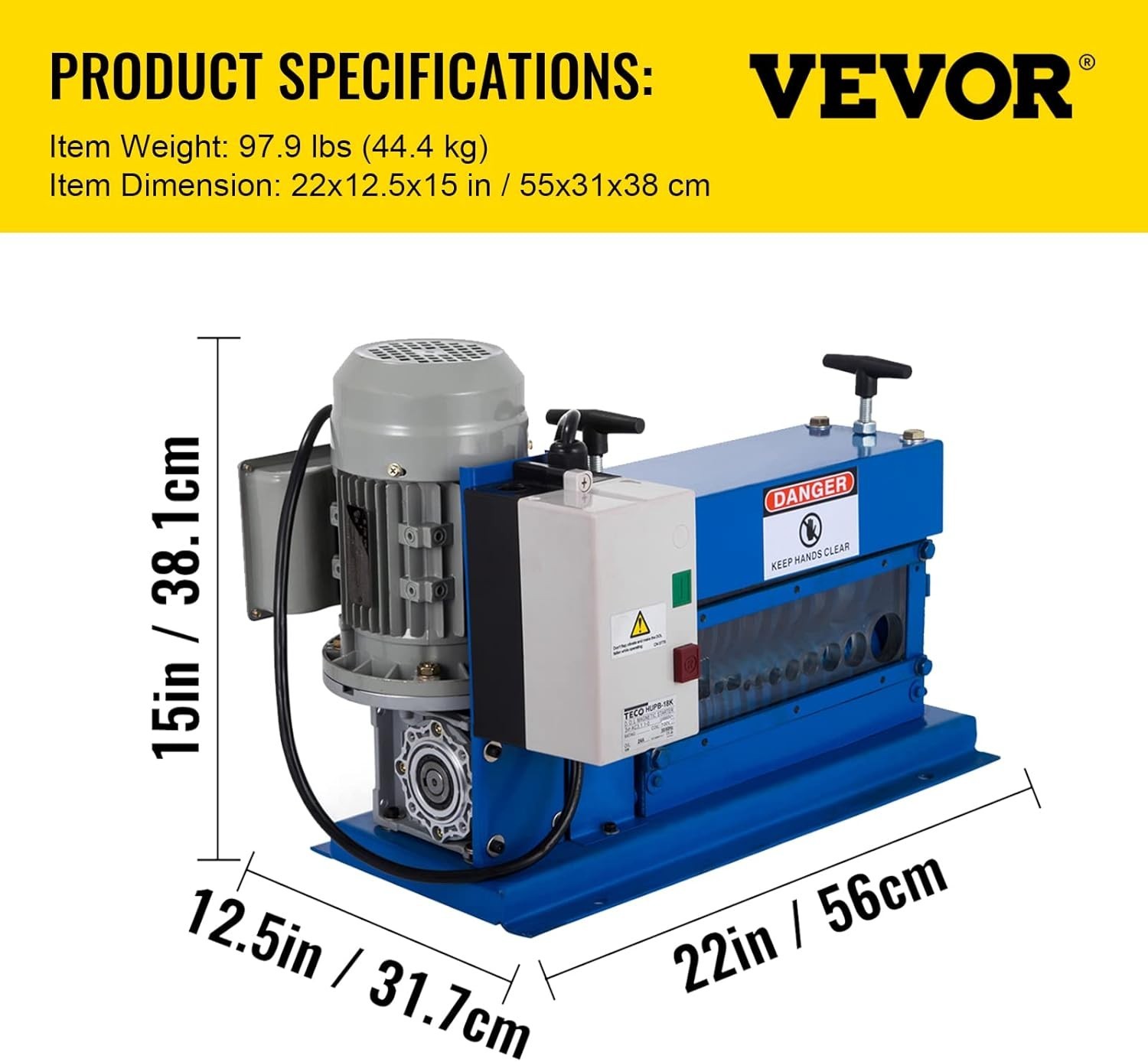 Cable Wire Stripping Machine 18 AWG - 1" OD Wire Range, Portable Powered Wire...