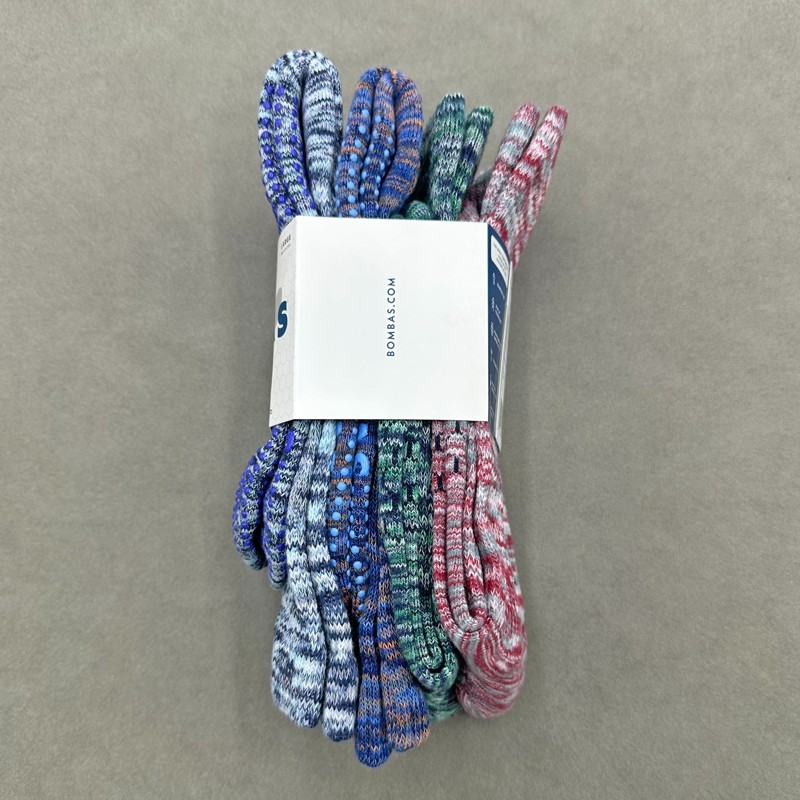 4 Pairs Women's Performance Gripper Calf Socks Size Large 4 Colors Mix BOMBAS