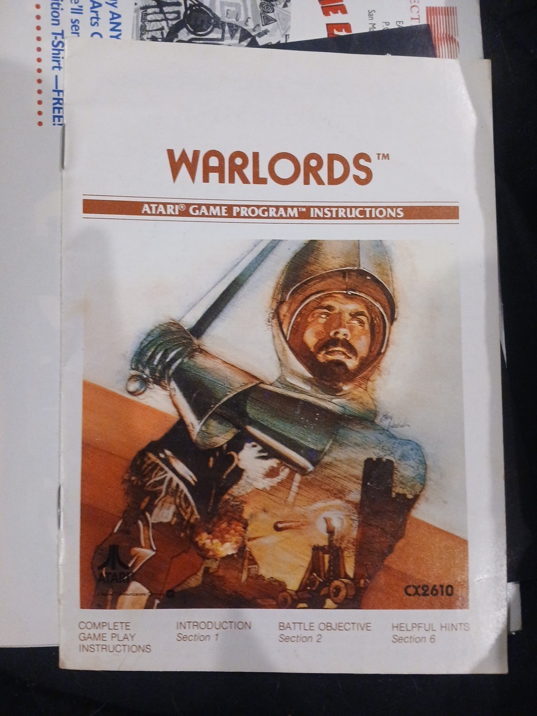 Warlords Atari 2600 Authentic Manual Only Rare Instructions See Pics
