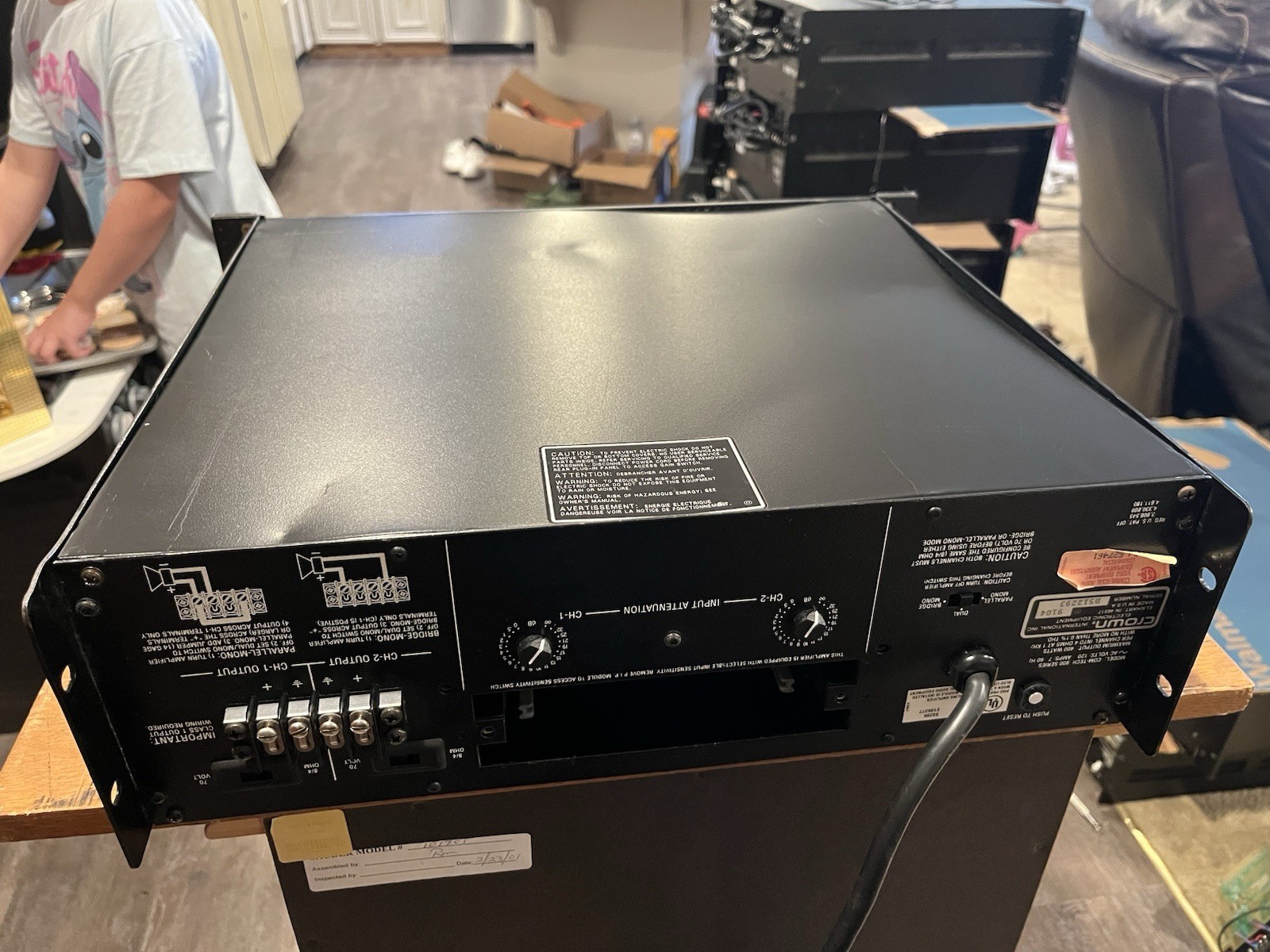 Crown Amp Com Tech 800 - Please Read Description -TESTED AT LENGTH TO FULL POWER
