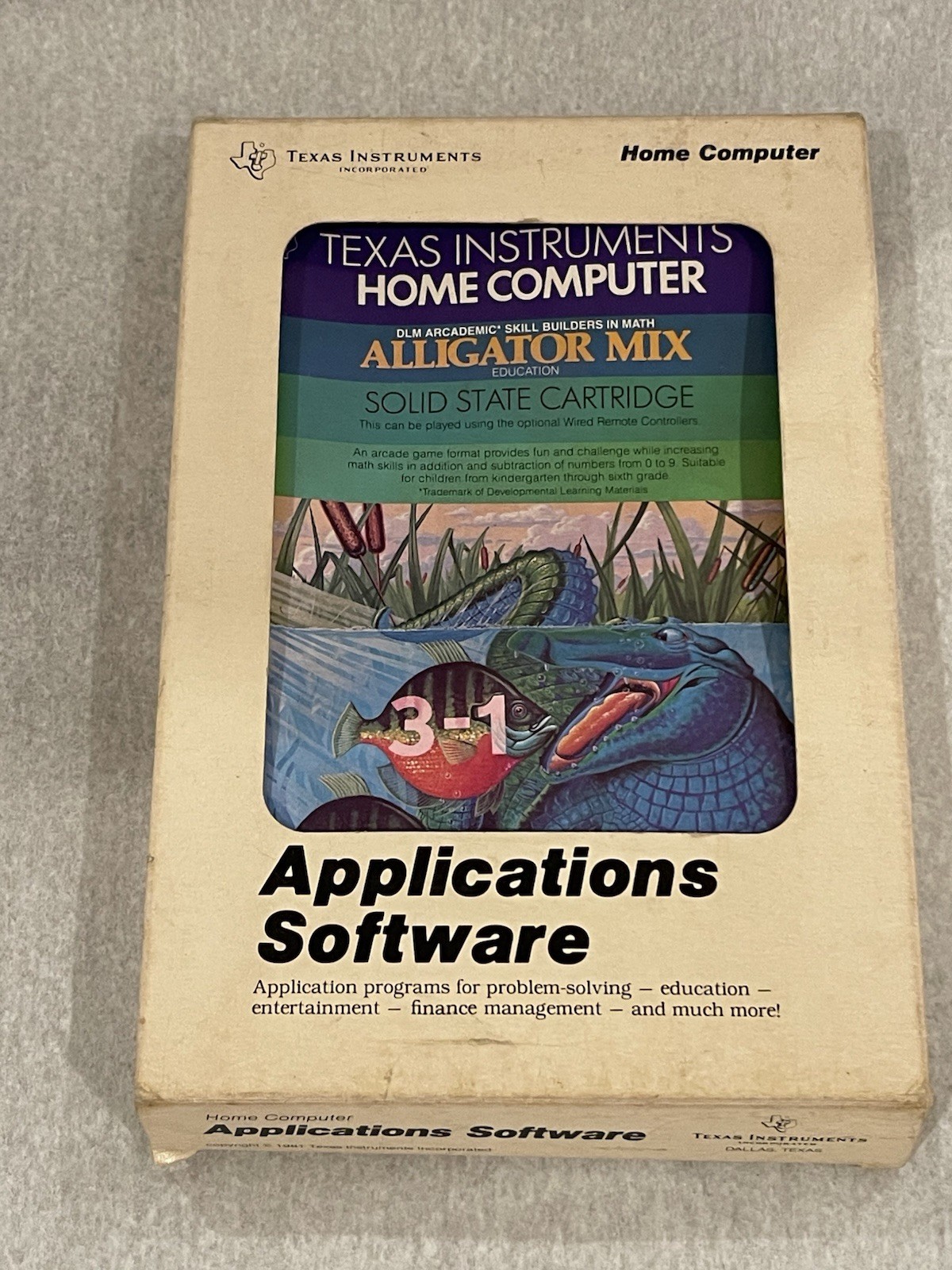 Alligator Mix Texas Instruments TI-99/4A Home Computer Applications Software