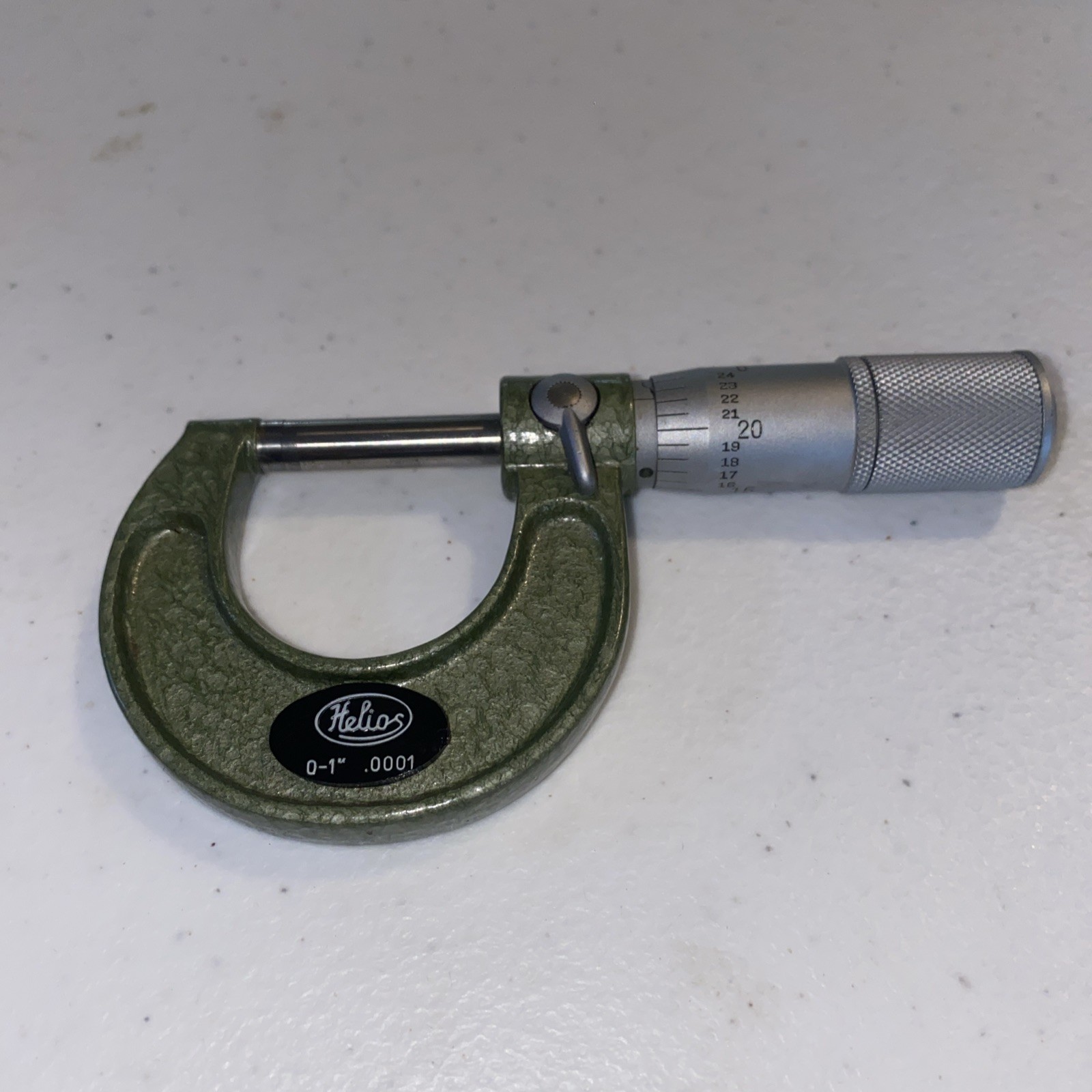 Helios Outside Micrometer, Inch, Friction Thimble, 0-1” .0001 Range