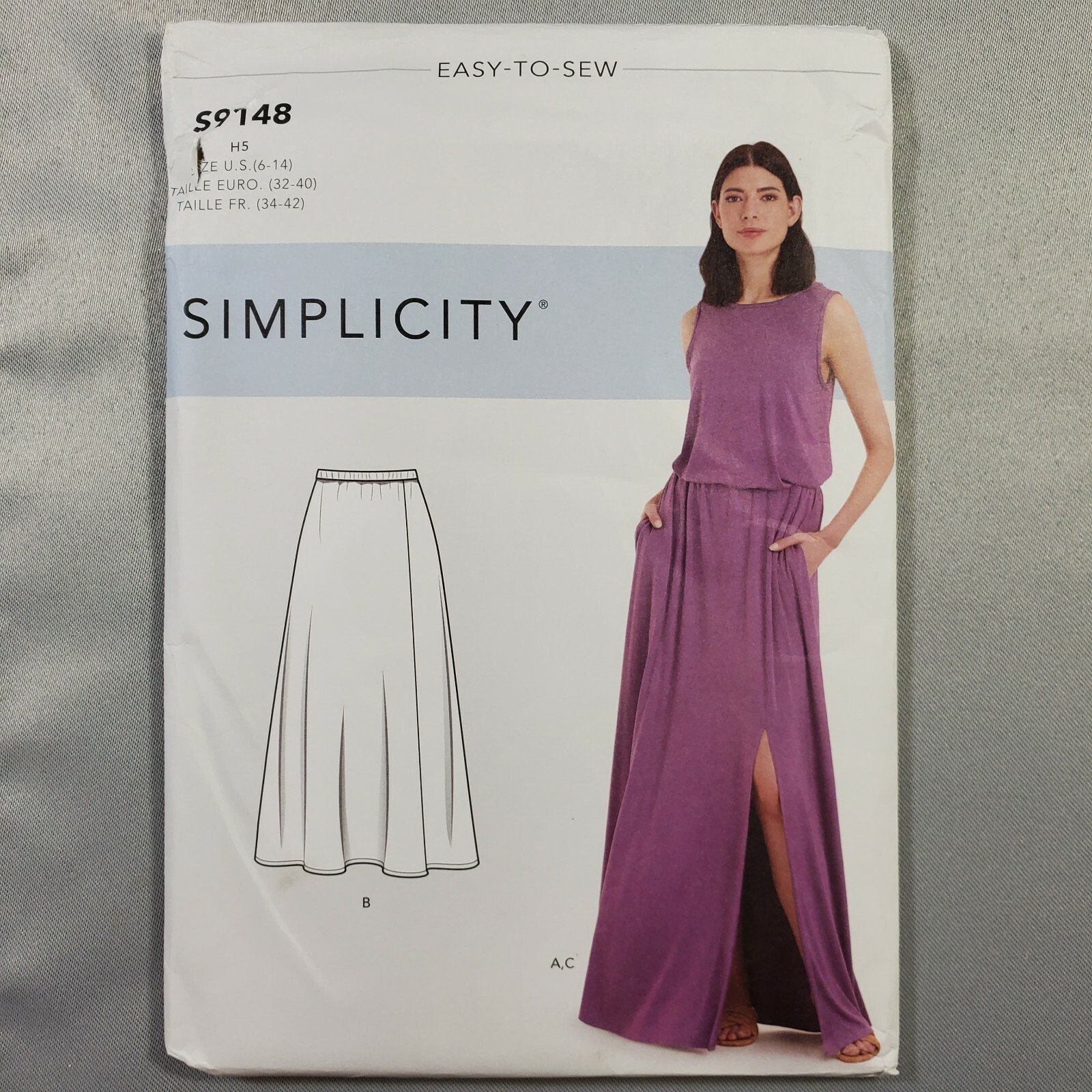 Simplicity Pattern S9148 Womens Pull-on Skirt Flowy Top 6 8 10 12 14 UNCUT