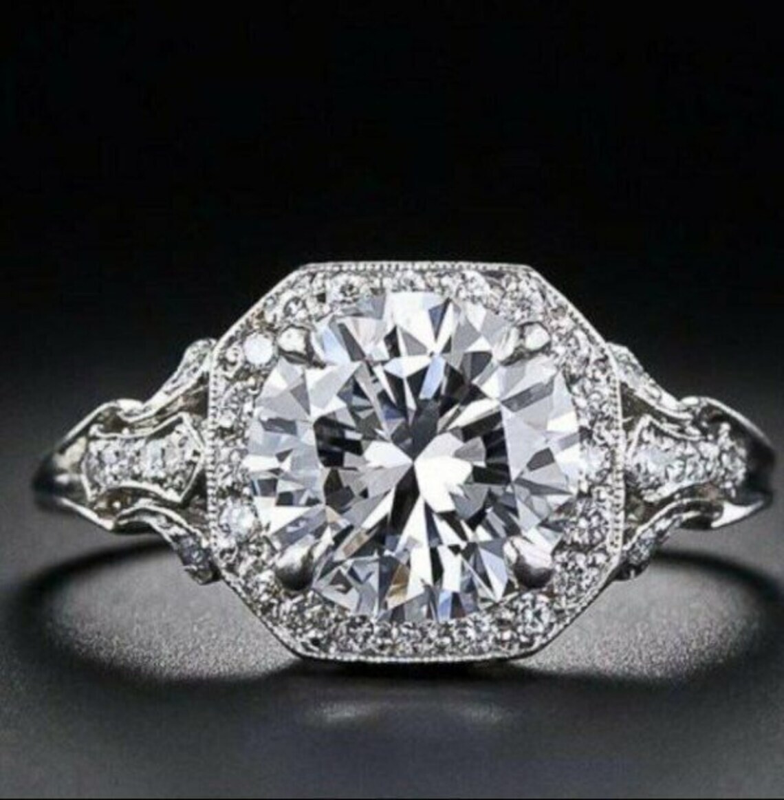 3.50 Ct Round Cut Lab-Created White Diamond Wedding Ring 925 Sterling Silver