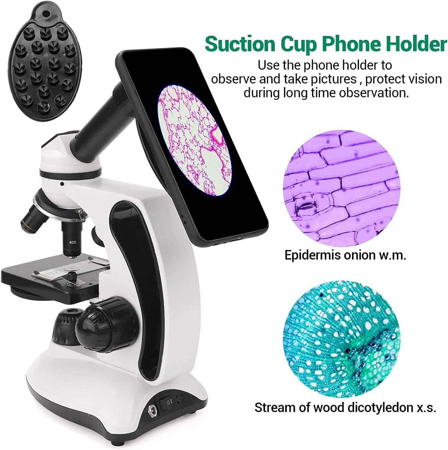 BNISE Microscope kit for Kids Adults Students, 40X-2000X Magnification, Prepared