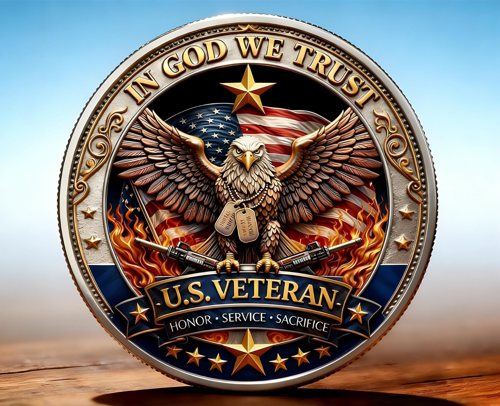 250th Anniversary Freedom 2D Flat Collectible Coin, Patriotic Tribute