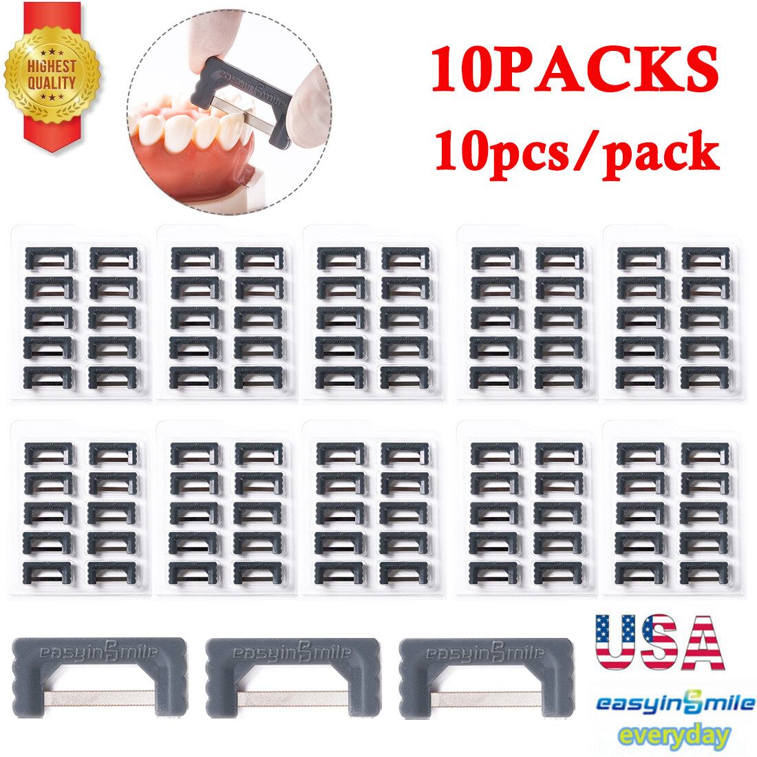 Dental Orthodontic IPR Strips Interproximal Reduction Quick Strips Saws 1/10Pks