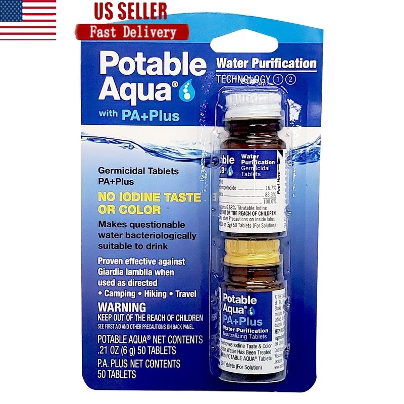 Water Purification Tablets 50 Count Germicidal Emergency Water Treatment New