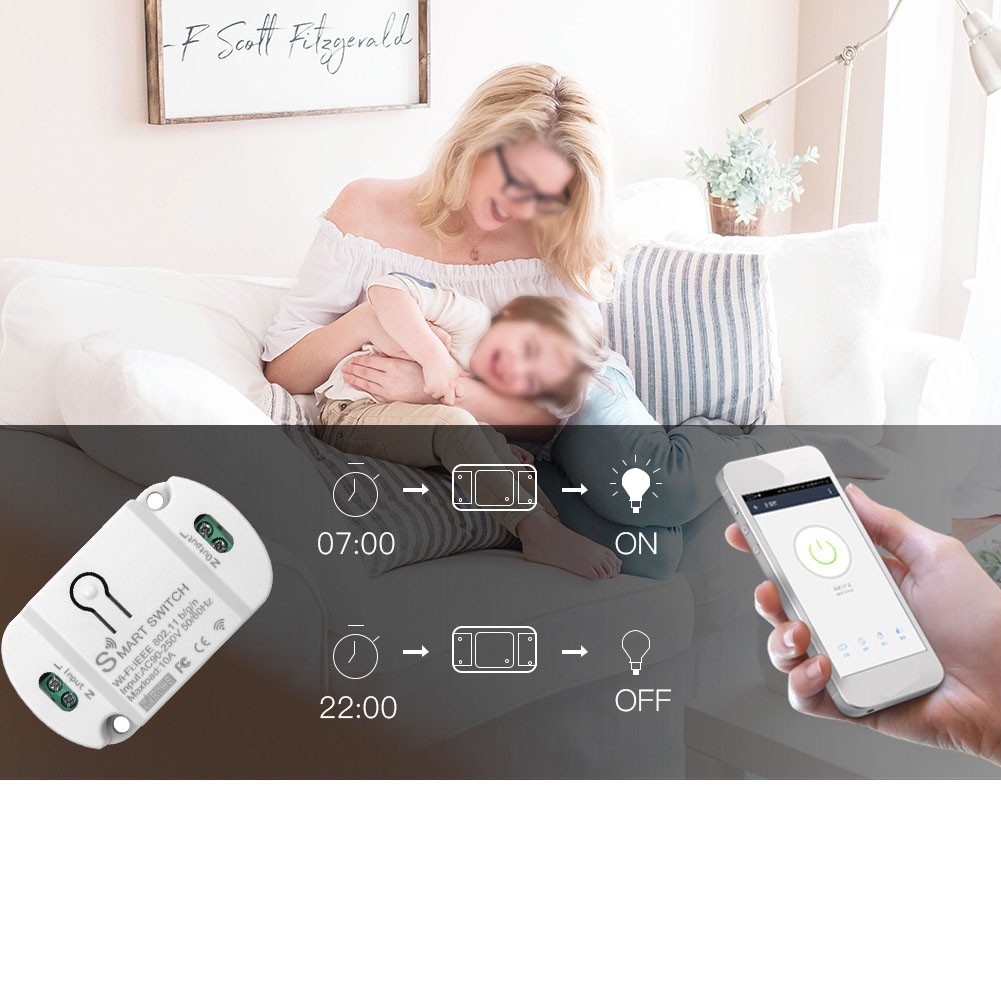 10A Wifi Switch App Timer for Smart Home Automation Voice Controller