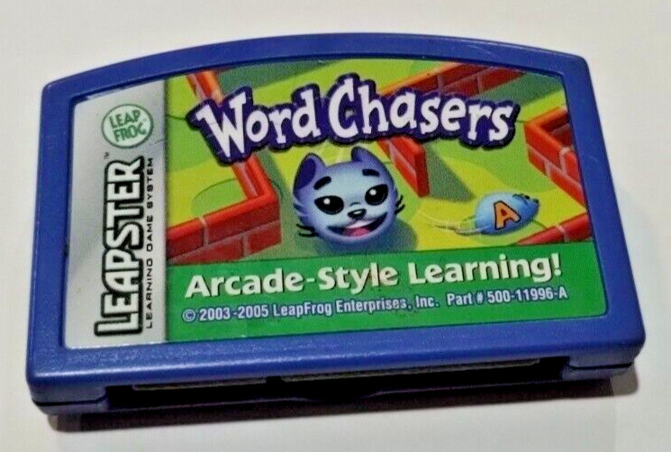 LeapFrog Leapster Word Chasers Arcade Game Cartridge 1st-4th Grade Ages 6-10 Vtg