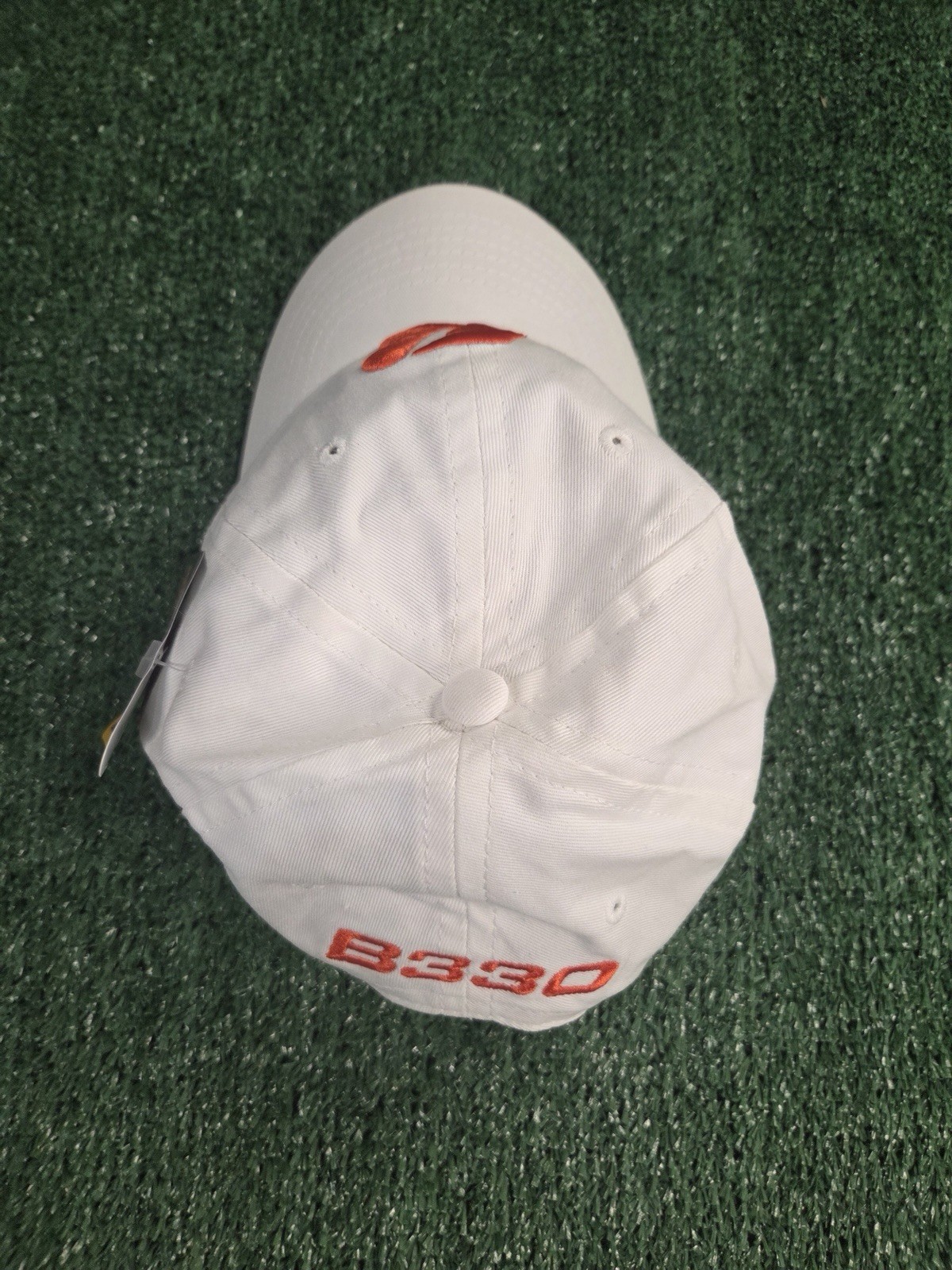 Bridgestone B330 Golf Hat White And Orange Adjustable Back