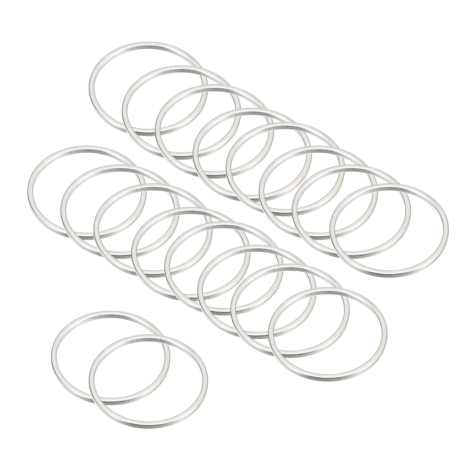 30pcs Earrings Beading Hoop 0.7" Dia Round Finding Ring Pendant Silver