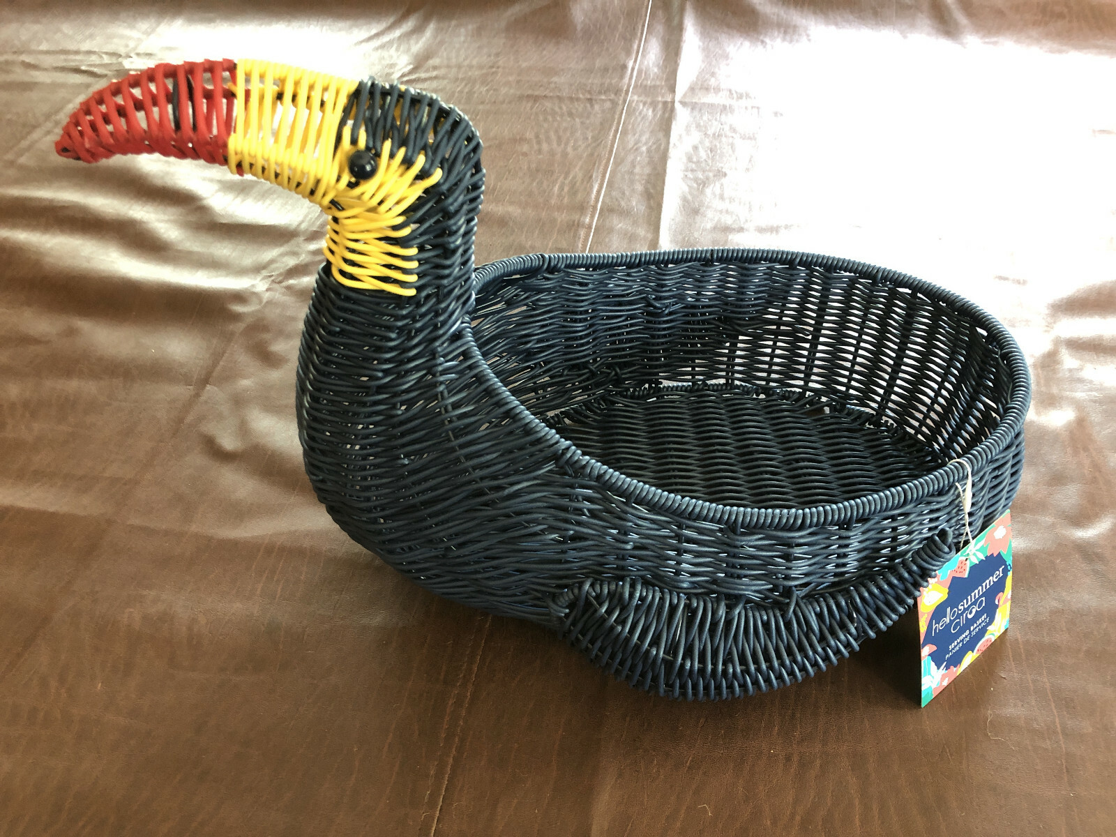 CIROA TOUCAN BIRD WICKER RESIN SERVING BASKET