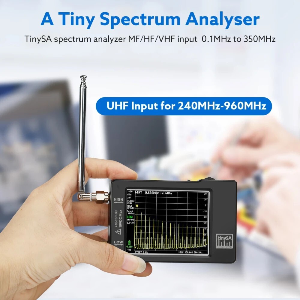 Tiny Spectrum Analyzer TinySA 100kHz-960MHz 2.8" Portable Frequency Analyzer