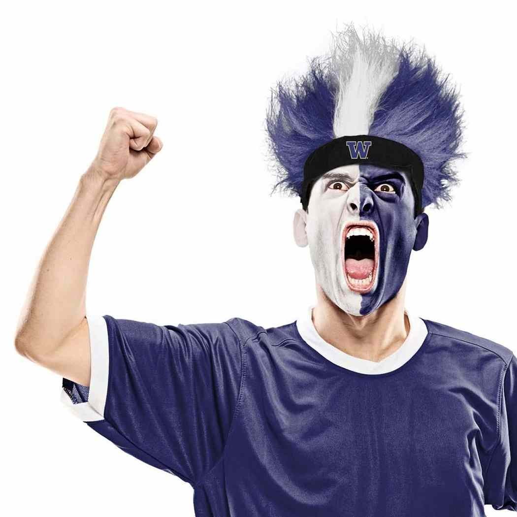 Washington Huskies Fuzz Head Wig NCAA College Sports Game Day Costume Accessory