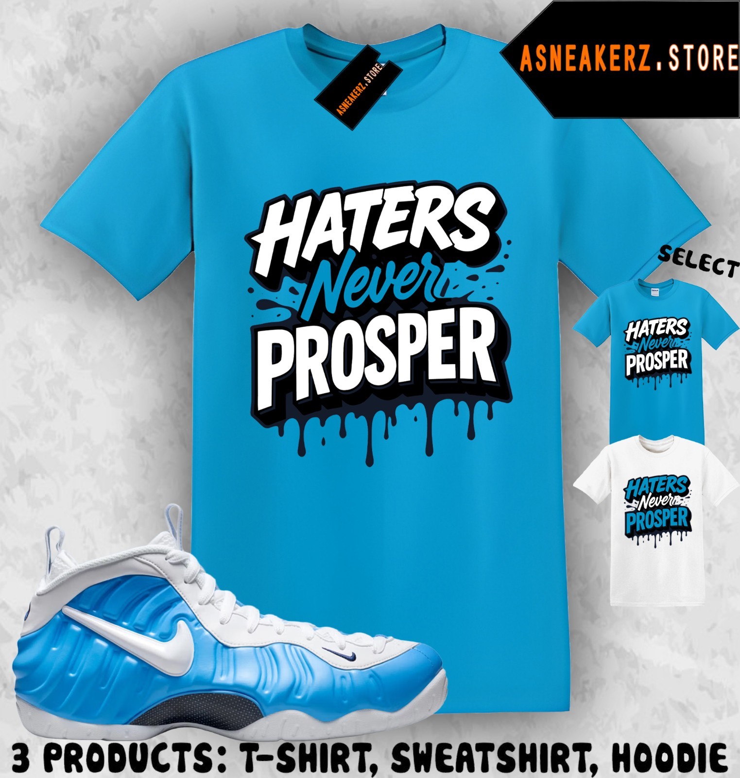 Shirt To Match Foamposite Pro University Blue Sneaker Matching Haters Gonna Hate