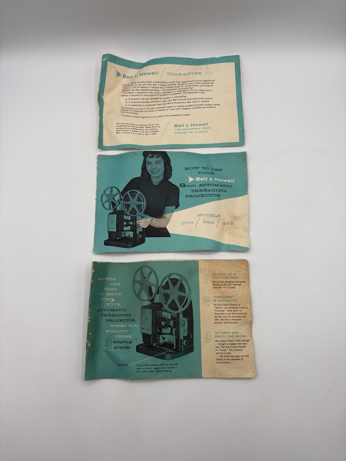 Bell Howell Autoload 8mm Projector Model 245 BA with Working Motor, Box & Manual