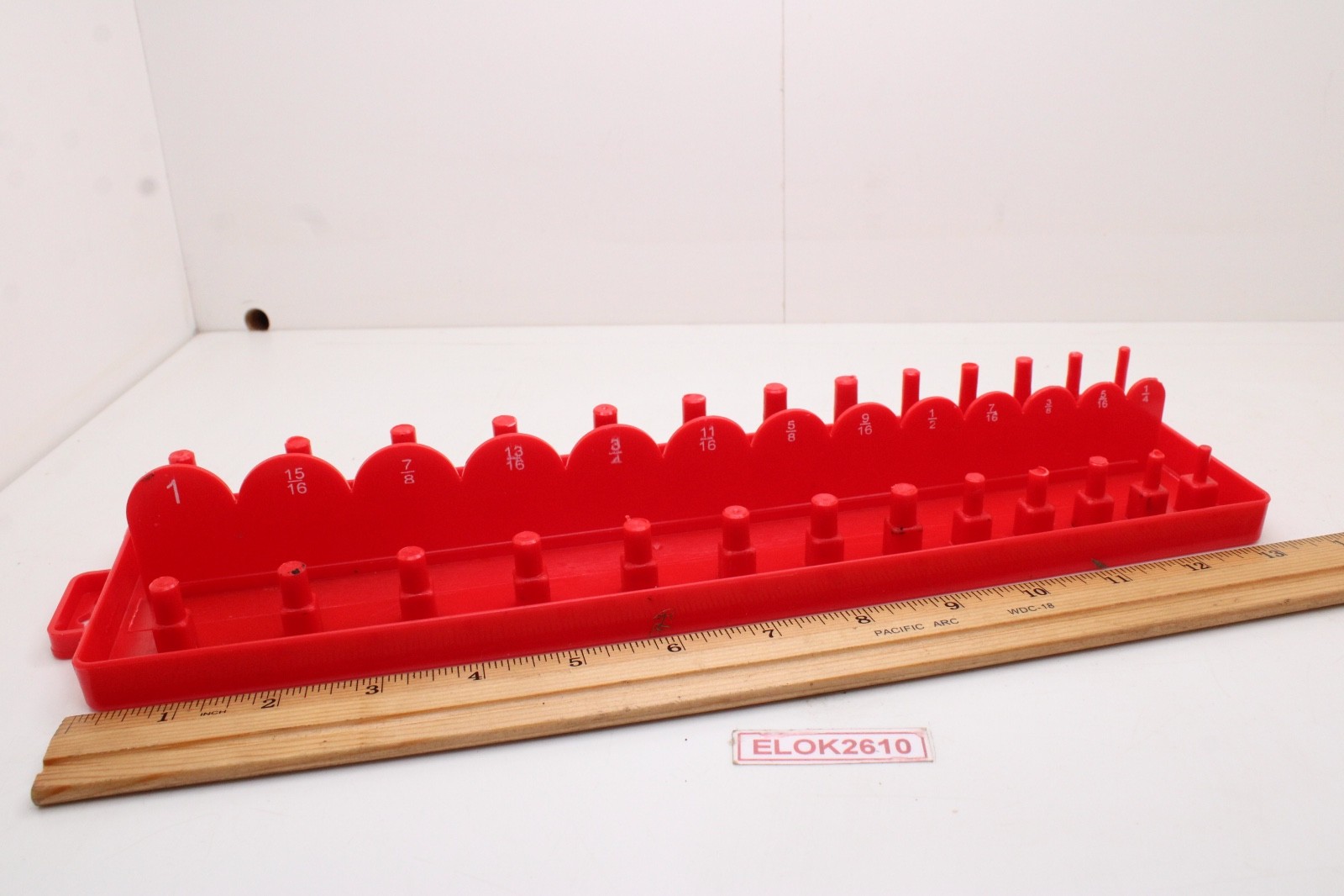 Grip 67220 3/8" Drive SAE 26 Position Standard/Deep Red Socket Tray Organizer