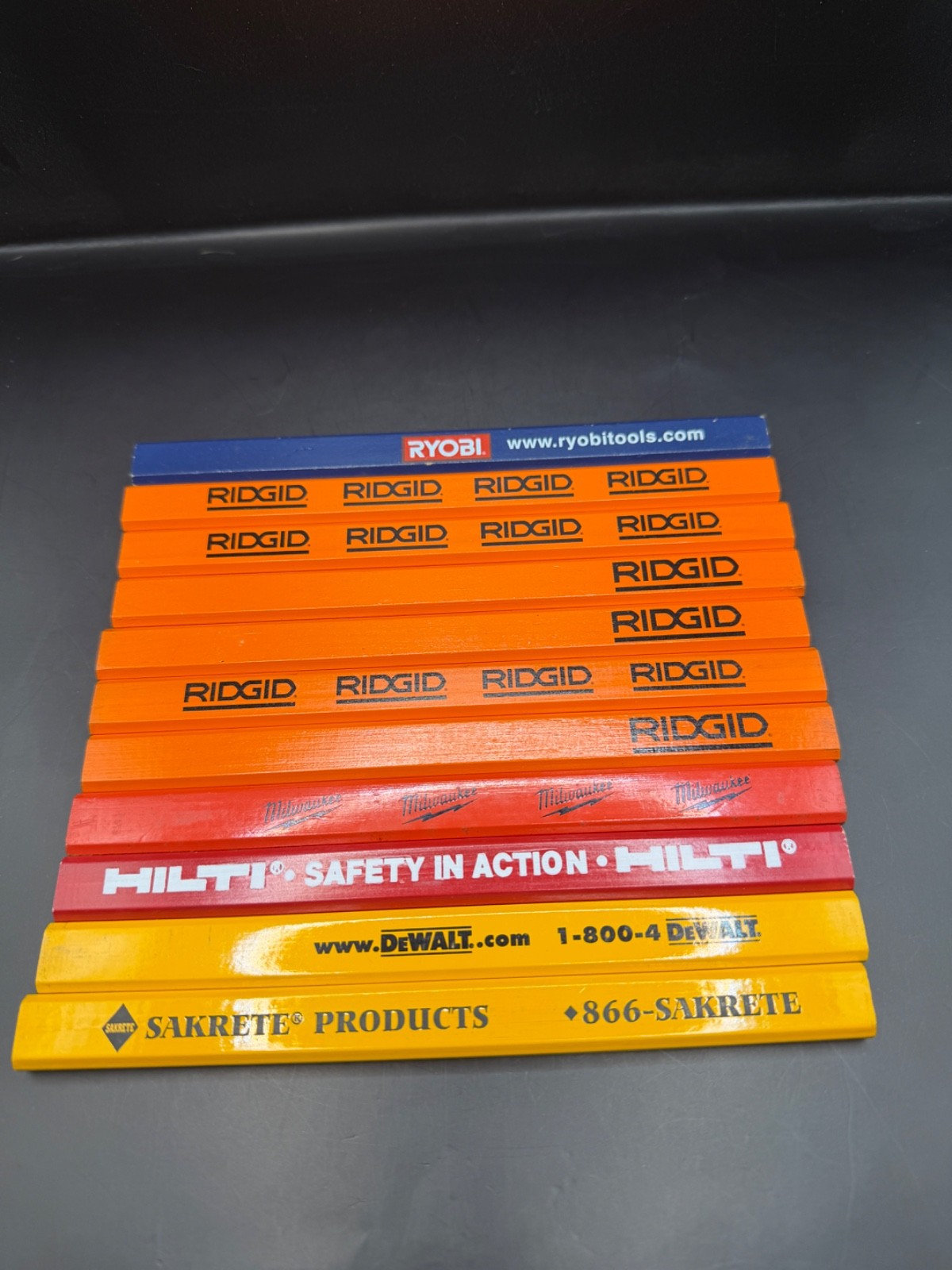 Carpenter Pencil Lot Advertising Promo Ryobi Ridgid Hilti Milwaukee DeWalt Sakre