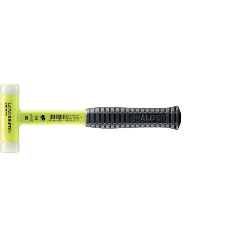 Halder 3377.130 Supercraft HI-VIZ Dead Blow, Nylon Face Inserts, Steel Handle