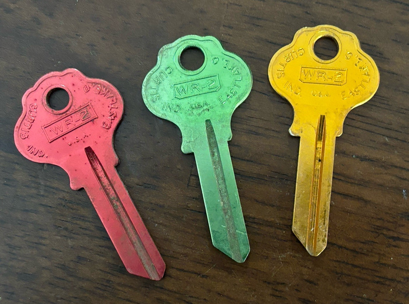 WR-2  key blanks Curtis   WR2 VINTAGE keys     set of 3